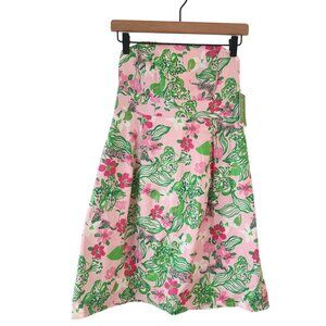 NWT Lilly Pulitzer $198 Betsey Dress Pink Tiger Lilly Tropical Strapless 2